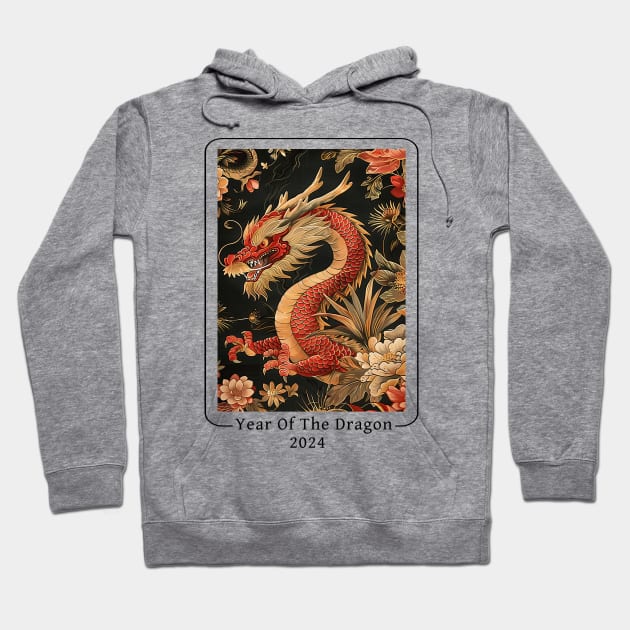 Year Of The Dragon 2024 Hoodie by RosaliArt